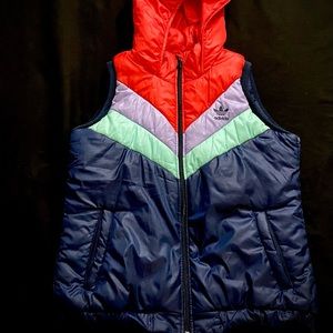 Retro Adidas hooded puffer vest